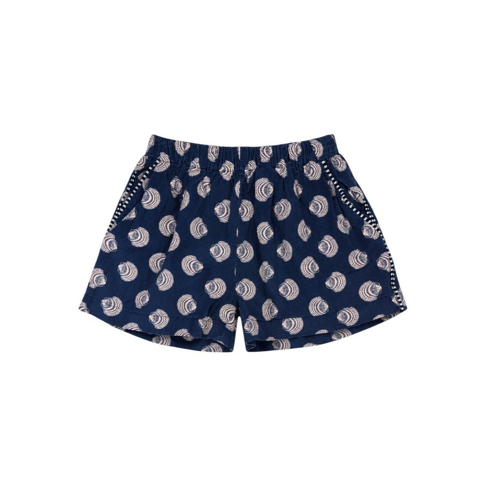 J.Crew Crewcuts Kids Navy Blue Pink Seashell Cotton Spring Summer Shorts Girls 4